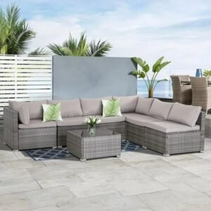 3-Person Outdoor Porch Swing Chair with Canopy & Cup Holders